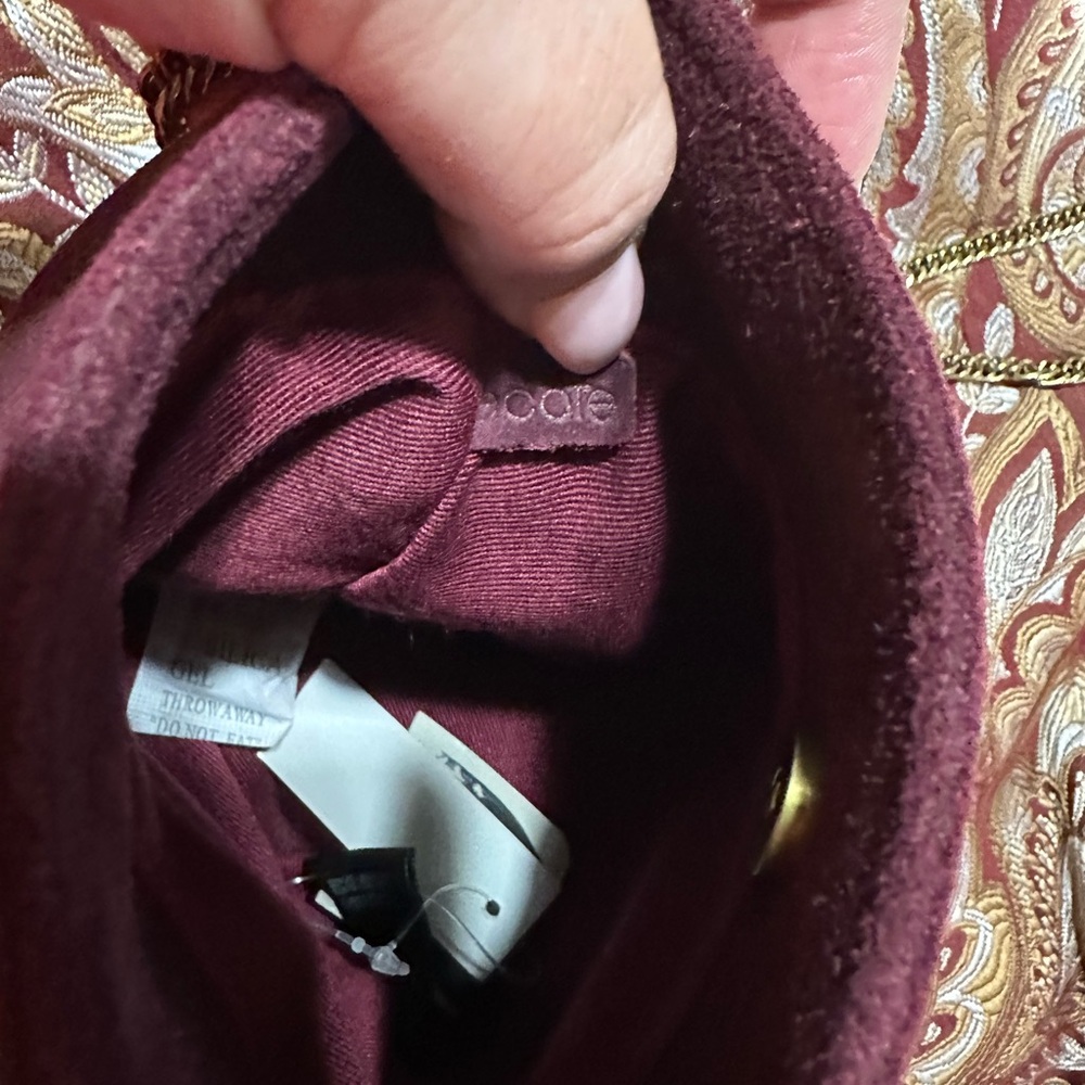 Ecote Urban Outfitters Burgundy Genuine Suede Fringe bag with chain strap - Picture 3 of 5